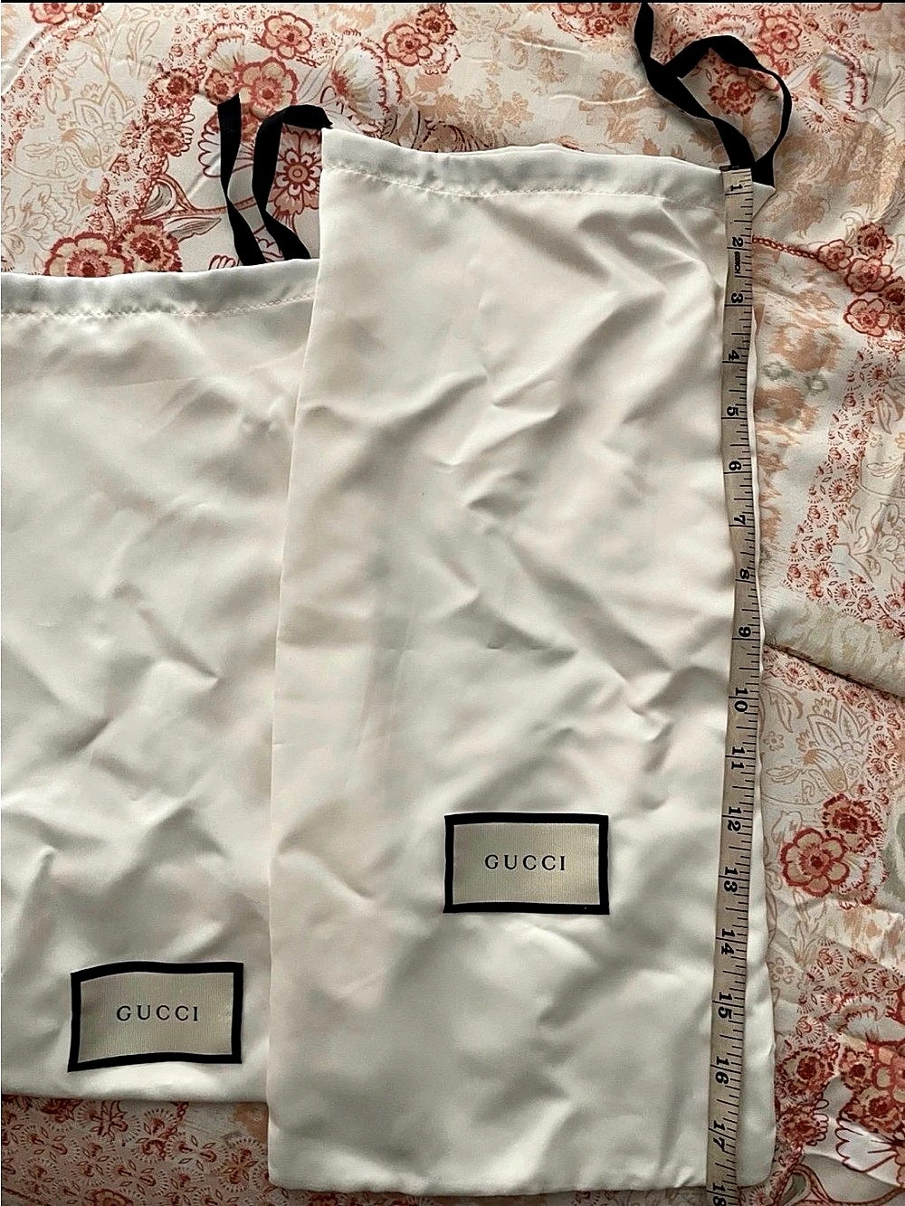 Gucci White Satin Dust Bag Pouches